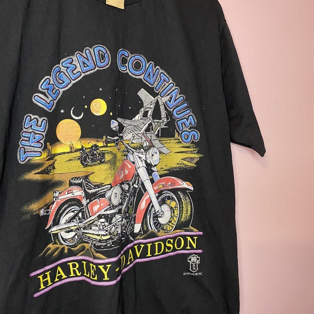 NWT Vintage Harley Davidson Motorcycles Legend Continues T-shirt Single Stitch